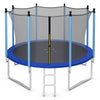 8/10/12FT Outdoor Trampoline with Enclosure Net and Ladder-12FT