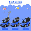 3 in 1 Ride on Push Car Stroller Sliding Walking Car-Blue