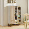 HOMCOM 119.5 cm Kitchen Cupboard, Freestanding Kitchen Cabinet with Double Doors, 5 Tiers, 12 Spice Racks, White