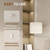 HOMCOM Linen Pendant Light, Bedside Ceiling Lamps with E27 Bulb, Modern Hanging Lights for Living Room, Bedroom, Kitchen, Hallway, White