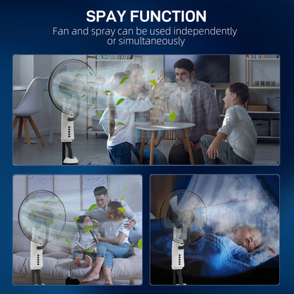 HOMCOM Spray Misting Fan in White