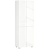 HOMCOM 4-Door Kitchen Cupboard, Tall Freestanding 5-Tier Storage Cabinet with 3 Adjustable Shelves, 2 Drawers for Living Room, Dining Room, Push to Open Design, High Gloss White