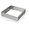 Outsunny Square Raised Garden Bed Box with Weatherized Steel Frame for Vegetables, Flowers, & Herbs, 120 x 120 x 30cm, Silver Tone