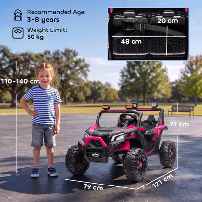 AIYAPLAY 24V 2 Seater Ride On Truck Car in Pink