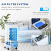 HOMCOM 3-in-1 Evaporative Air Cooler with 4L Water Tank, Portable Fan Cooler with Automatic Oscillation, Timer, Remote, White