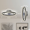 HOMCOM Ceiling Fan with Light and Remote, LED Mount Ceiling Fan with 3 Colour Temperatures, 6 Speed, 50 cm, Black