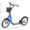 HOMCOM Kids Scooter, Kick Stunt Scooter with Adjustable Handlebar, Dual Brakes, Basket, Cupholder, Mudguard, 16