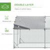 PawHut Walk In Chicken Run Galvanised Chicken Coop Hen Poultry House Cage Pet Playpen Garden with Water-Resist Cover, 2.8 x 3.8 x 2m