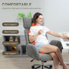 HOMCOM Office Chair with Adjustable Headrest, Spring Pack, Curved Line, Boucle Fabric - Charcoal Grey