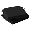 Outsunny Outdoor Chair Seat Cushions Set of 2, Garden Chair Cushions with 7cm Thick Foam & Ties, Black