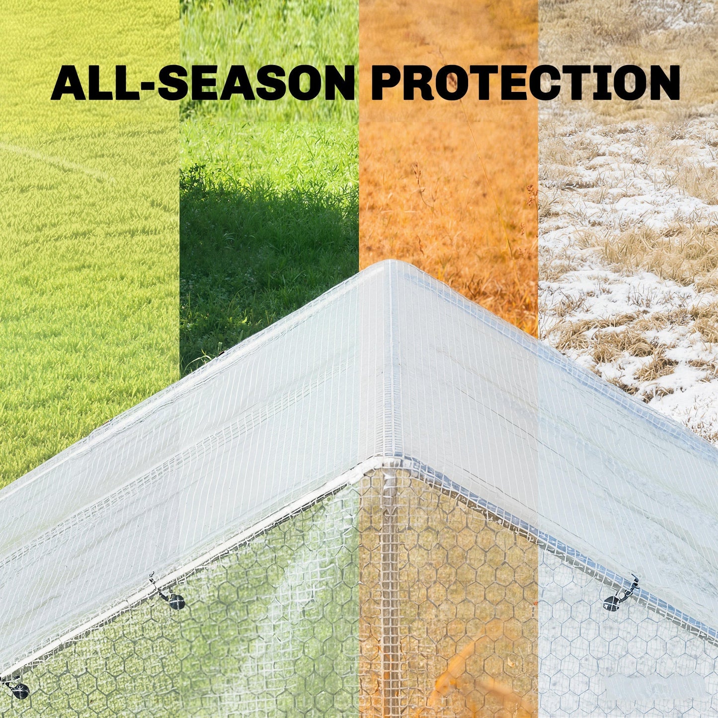 Outsunny 3 x 5m Waterproof Tarpaulin, Heavy Duty 140GSM Tear-Resistant PE Tarp with Reinforced Grommets, UV Protected Cover