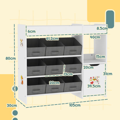 AIYAPLAY Kids Toy Storage in White