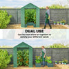 Outsunny Mini Greenhouse with Raised Garden Bed, Galvanised Walk-in Greenhouse with Roll Up Windows, 56