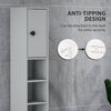 kleankin 180cm Slim Bathroom Cabinet, with Drawer, Shelves and Cupboards - Grey