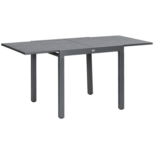 Outsunny Aluminium and Steel Expanding Six-Seater Garden Table - Grey