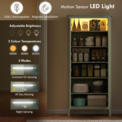 خزانة المؤن الطويلة من هومكوم مع إضاءة LED بمستشعر حركة - أخضر