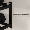 SPORTNOW Wall-Mounted Dumbbell Rack, 2-Tier Weight Stand, Space-Saving and Multi-Functional Steel organiser for Home Gym, Black