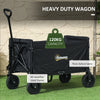 Outsunny 120L Festival Trolley on Wheels, Folding & Compact Camping Trolley Cart with Adjustable Handle for Garden, Beach, Fishing, Black