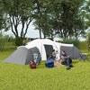 Outsunny 6-9 Man Tent with Bedrooms and Living Room, Accessories Included, Dark Grey
