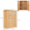Outsunny Wooden Garden Shed with Two Windows, Tool Storage Cabinet, Outdoor Double Door Organizer 127.5L x 50W x 164H cm, Natural