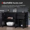 HOMCOM High Gloss Side Cabinet, Push-Open Design with 2 Drawers and 2 Cabinets for Living Room, 74H x 117W x 36Dcm, Black