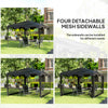Outsunny 4 x 3 m Party Tent Wedding Gazebo Outdoor Waterproof PE Canopy Shade with Panel