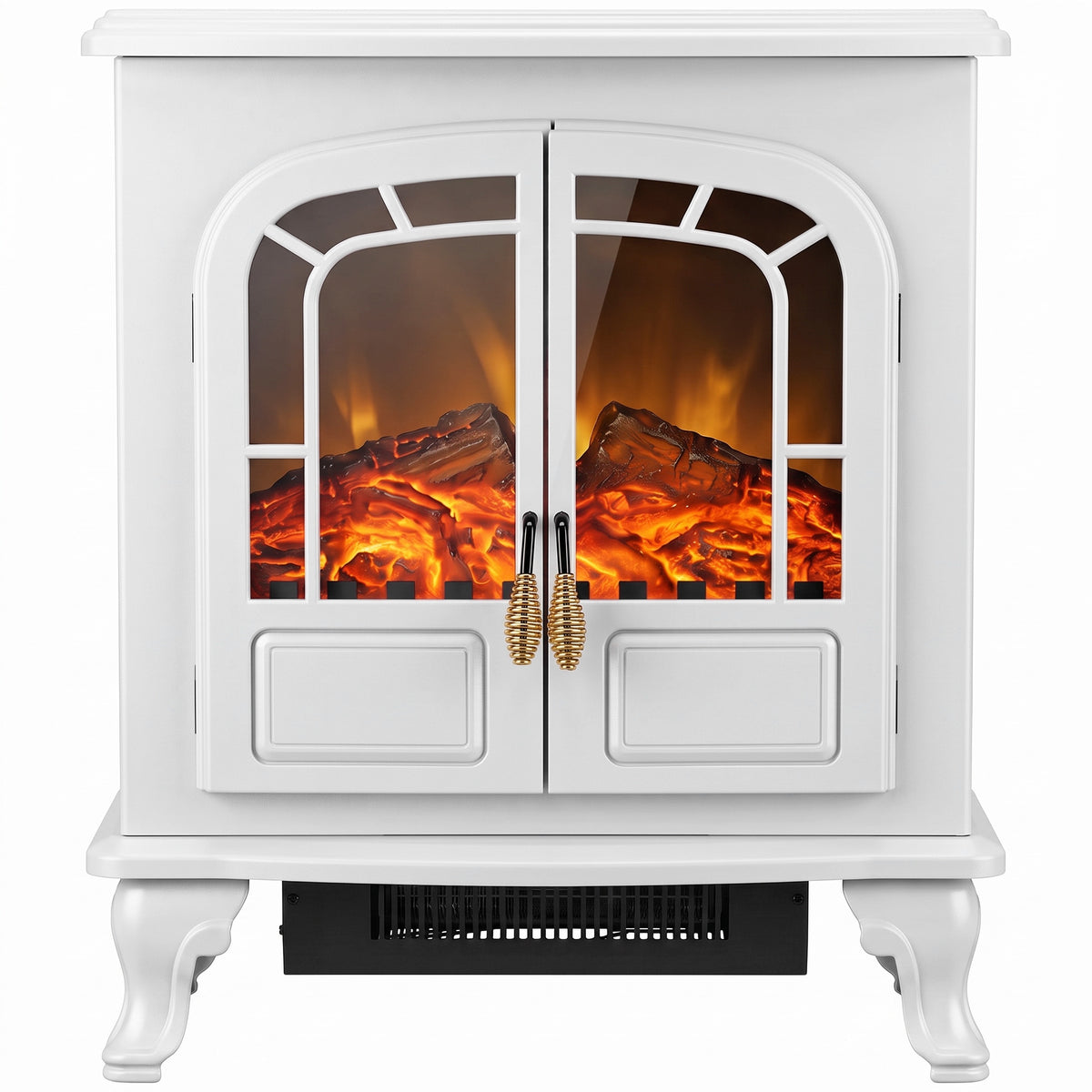 HOMCOM Freestanding Electric Fireplace Stove Heater in White