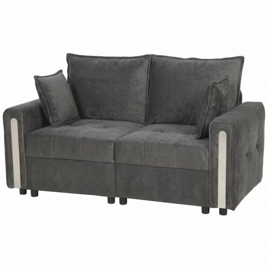 HOMCOM 2 Seater Sofa with Lift-Up Storage in Dark Grey