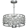 HOMCOM 51 Crystallite Four-Bulb Chandelier - Silver-Tone