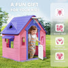 AIYAPLAY 5-in-1 Playhouse for Kids Outdoor Indoor with Basketball Hoop, Football Goal, Dartboard, Ring Toss for 2-5 Years, Pink