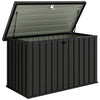 Outsunny 400L Galvanised Steel Garden Storage Box, Black
