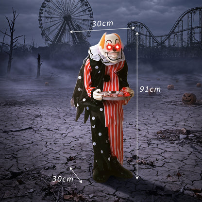 HOMCOM Animated Clown Halloween Decoration in Multi-coloured