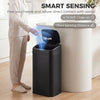 HOMCOM 48L Galvanised Steel Sensor Bin - Black