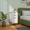 HOMCOM Bedroom Chest of Drawers, Industrial 3-Drawer Dresser, Storage Drawers Unit with Metal Frame for Living Room, White