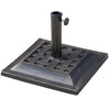 Outsunny 9kg Square Garden Parasol Base Holder Resin Outdoor Market Umbrella Stand with Adjustable Coupler, Bronze