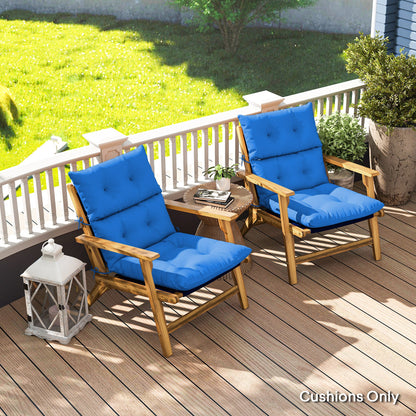 Outsunny Set of 2 Rocking Chair Padded Seat Cushions - Blue