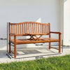 Outsunny Garden Loveseat Bench, 2-3 Seater Outdoor Bench with Liftable Table and Waterproof Cover, Light Brown