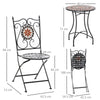 Outsunny Three-Piece Mosaic Bistro Table Set - Multicoloured