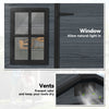 Outsunny 8 x 4 ft Resin Garden Shed, Wood-Effect Outdoor Storage Shed with Floor, Windows, Lockable Doors and Vents, Dark Grey