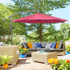 Outsunny 3m Water Resistant Terylene Hanging Parasol Wine Red