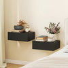 HOMCOM Floating Bedside Table Set of 2, Wall-Mounted Nightstand with Storage Drawer, Small Side End Table for Bedroom, Black