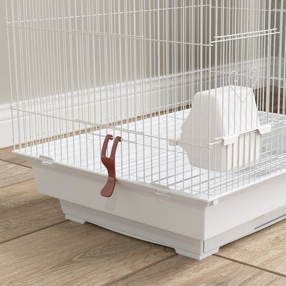 PawHut Bird Cage for Budgies, Finches, Canaries w/ Accessories, Toys, Tray, White