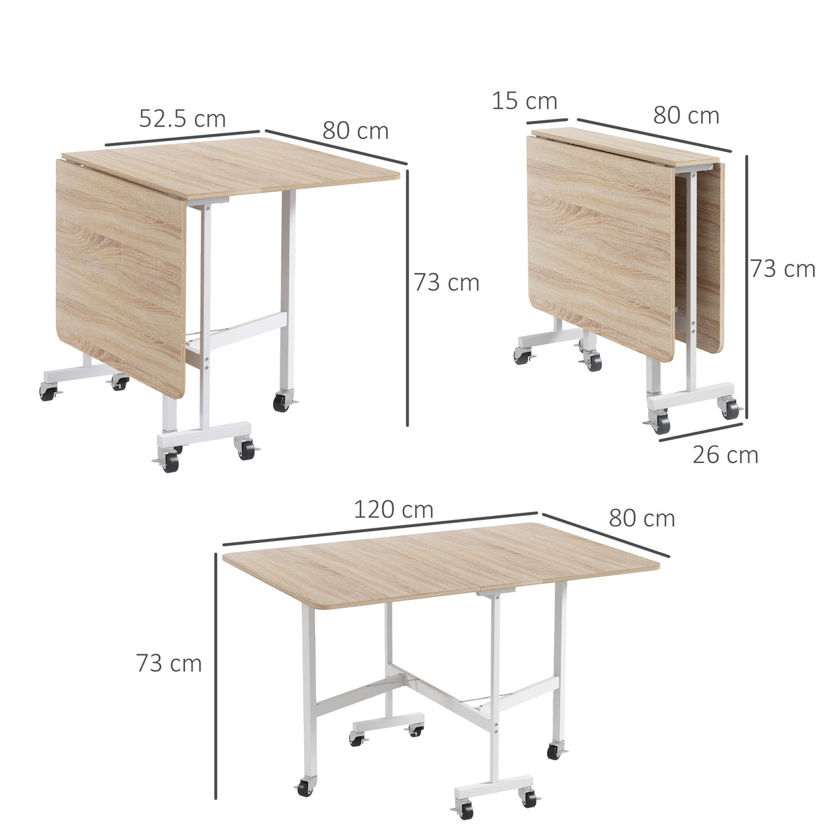 HOMCOM 4-6 Person Drop Leaf Dining Table