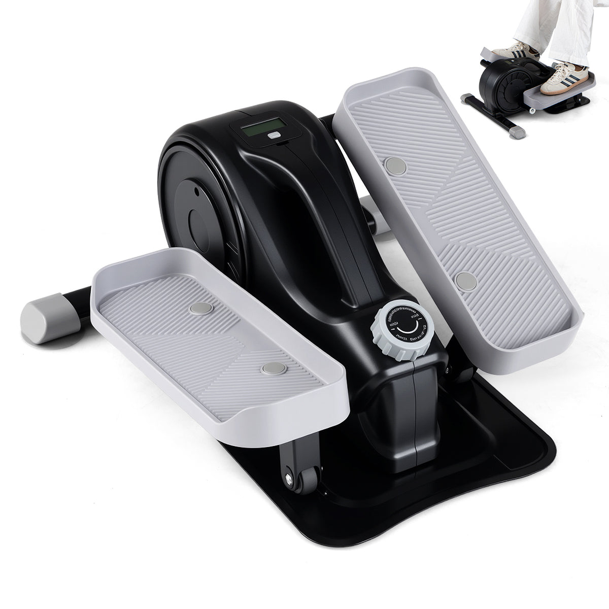 The under desk elliptical pedal exerciser with pedals in a forward position