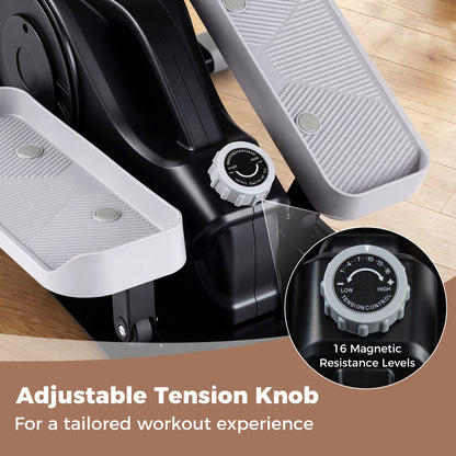 The under desk elliptical pedal exerciser with an adjustable tension knob for a tailored workout