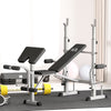 HOMCOM Adjustable Weight Bench with Squat Rack, Heavy Duty Bench Press Rack with Preacher Curl Pad, Leg Developer, Barbell Rack, Butterfly, Home Gym Strength Training Multiuse Workout Bench, Grey