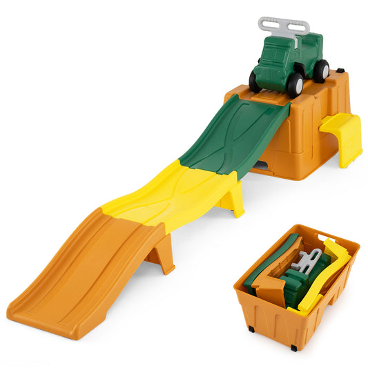 Up and Down Roller Coaster Expandable Roller Coaster Kids Ride on Toy with a storage box