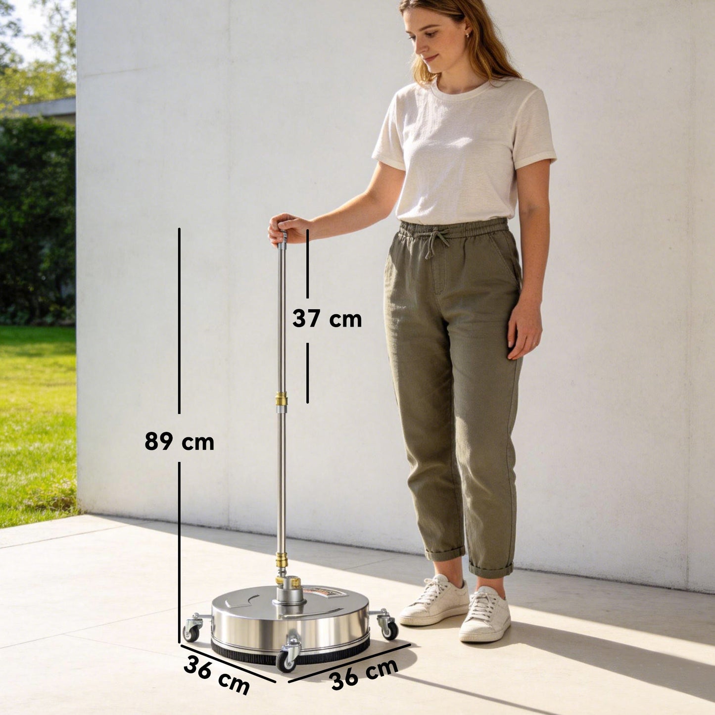 Outsunny Pressure Washer Surface Cleaner 3600 PSI Power Washer Rotary Surface Cleaner with 4 Wheels for Driveways