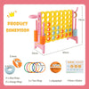 Upgraded 4-to-Score Game Set with Basketball Hoop and Toss Ring for Kids and Adults-Pink