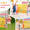 Upgraded 4-to-Score Game Set with Basketball Hoop and Toss Ring for Kids and Adults-Pink